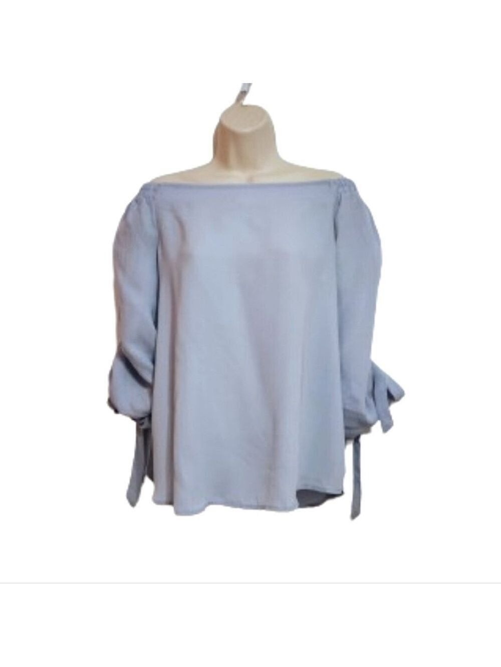 Vine And Love Blue Off The Shoulder Blouse Large